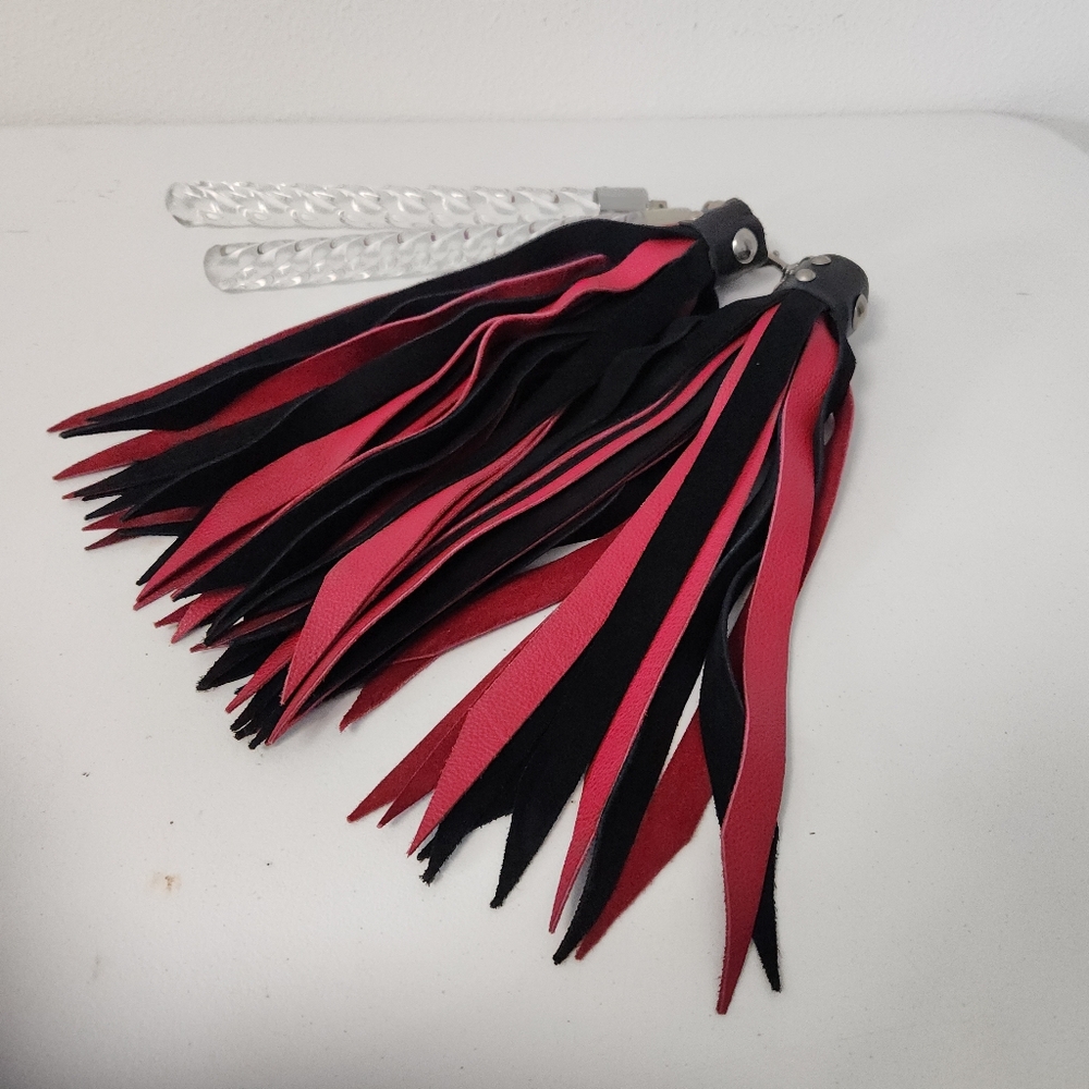 Genuine Leather Heavy Floggers/Whips With Detachable Nunchuck Swivel Handles